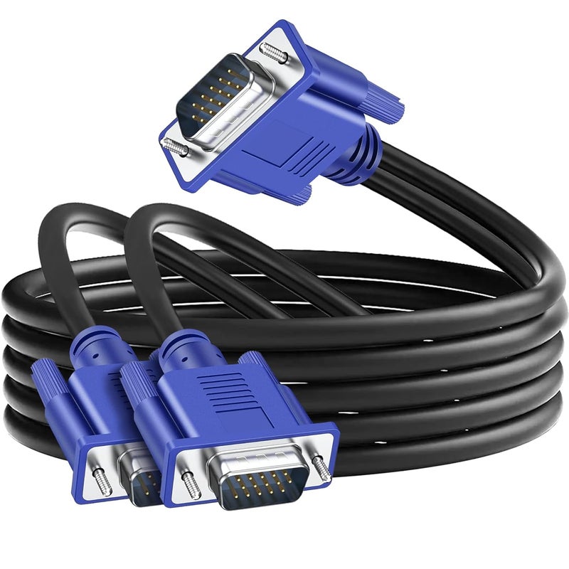 PASOW VGA Splitter Cable (No Screen Extension) 1 Male to 2 Male Dual Monitor Y Adapter 1080P Full HD for projectors, HDTVs, Monitors (3 Feet) - Only for Screen Duplication - Work for Identical Monitor - Image 1